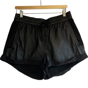 Helmut Lang leather panel cuffed shorts size L excellent condition